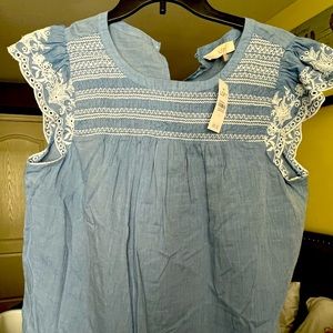 Loft embroidered top